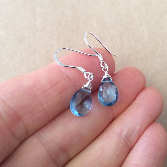 New London Blue Topaz Sterling Silver Earrings - Picture 3 of 7